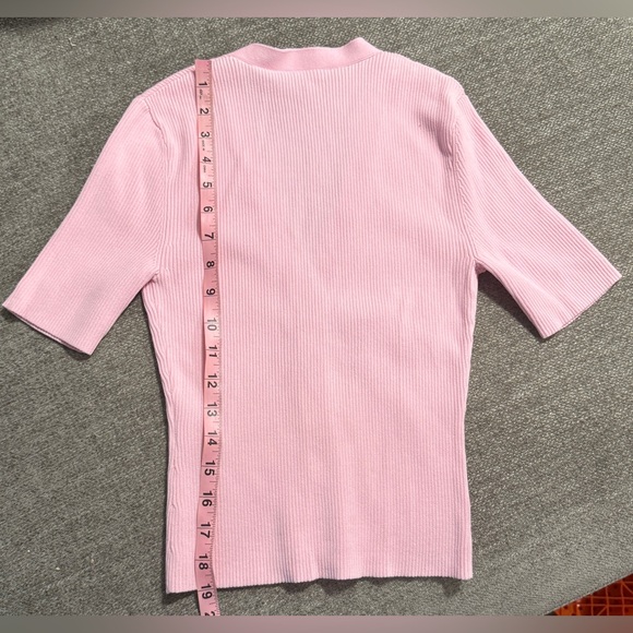 Maje Pink Ribbed Top - Picture 5 of 6